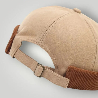 Bonnet Docker Beige Revers Camel Homme Femme – Patch Vintage Maison Shelby