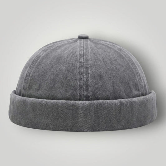 Bonnet Docker Gris Délavé Homme Femme – Coton Vintage