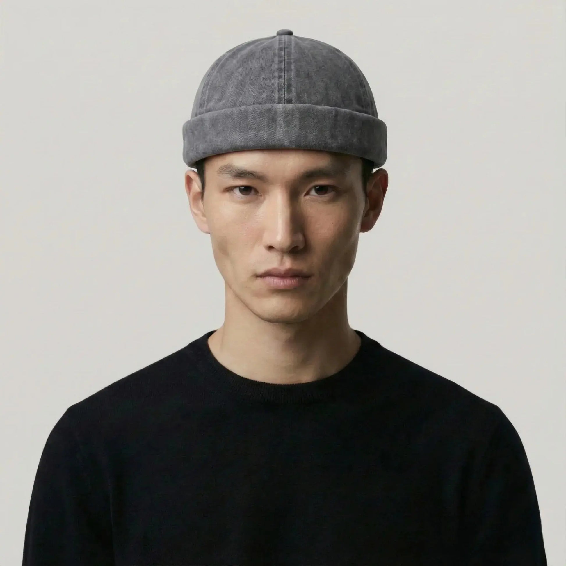 Bonnet Docker Gris Délavé Homme Femme – Coton Vintage Maison Shelby