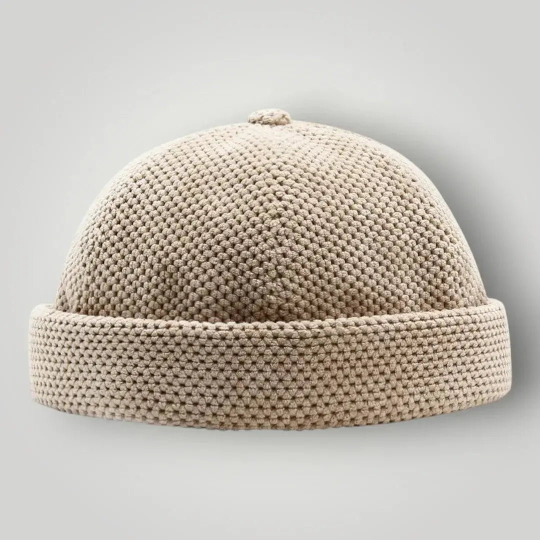 Bonnet Docker Maille Tricot Beige Homme Femme – Style Estival Maison Shelby