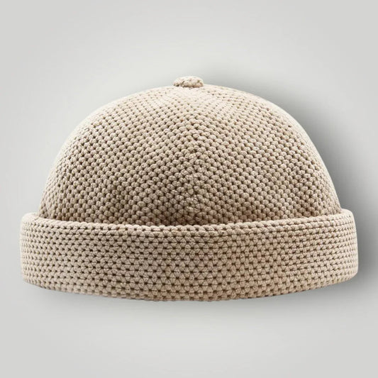 Bonnet Docker Maille Tricot Beige Homme Femme – Style Estival