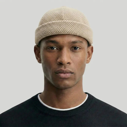 Bonnet Docker Maille Tricot Beige Homme Femme – Style Estival Maison Shelby