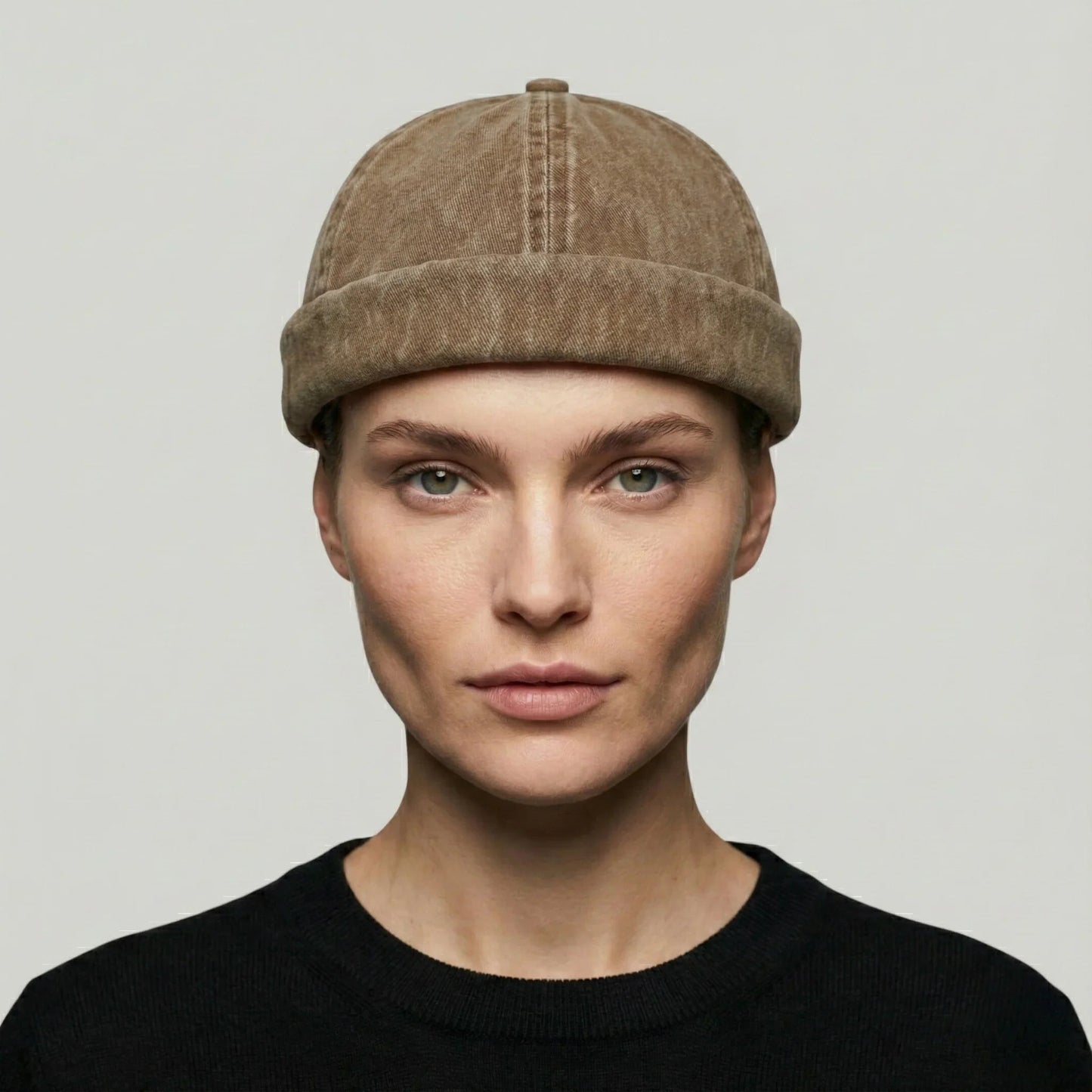 Bonnet Docker Mixte Camel Délavé Velours Ras