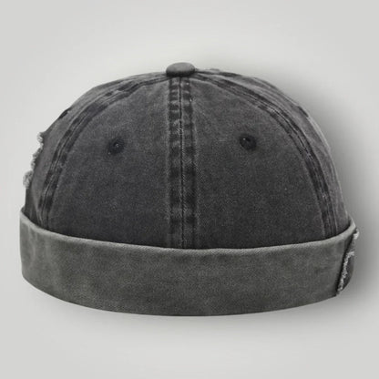 Bonnet Docker Mixte Gris Anthracite Délavé Denim