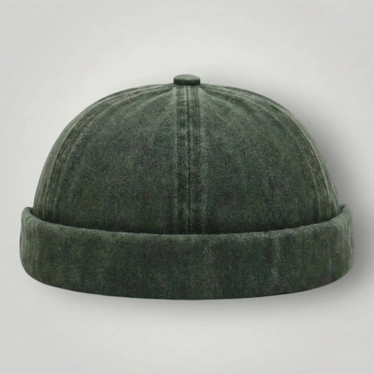 Bonnet Docker Mixte Vert Kaki Délavé Velours Ras Maison Shelby