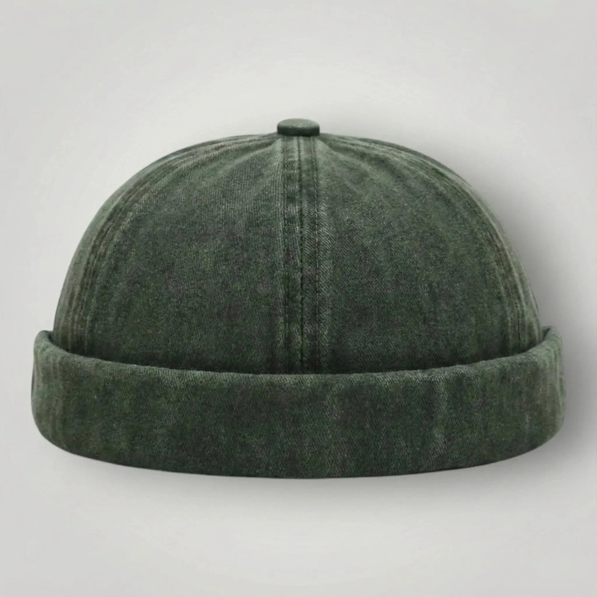 Bonnet Docker Mixte Vert Kaki Délavé Velours Ras Maison Shelby
