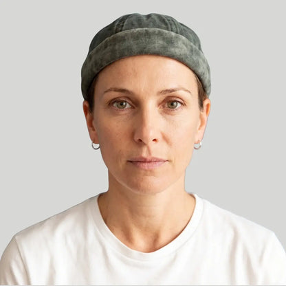 Bonnet Docker Mixte Vert Kaki Délavé Velours Ras Maison Shelby