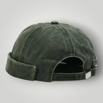 Bonnet Docker Mixte Vert Kaki Délavé Velours Ras Maison Shelby