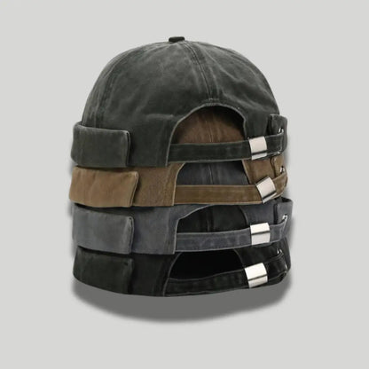 Bonnet Docker Mixte Vert Kaki Délavé Velours Ras Maison Shelby