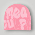 Bonnet Jacquard Rose Bonbon Mixte Inscription Mea Culpa