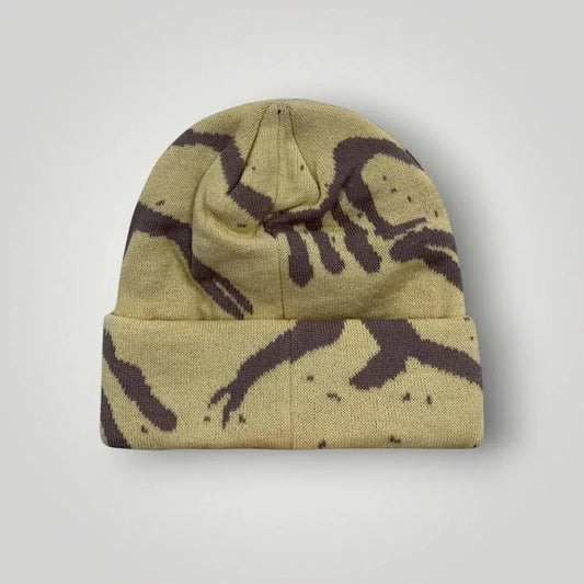 Bonnet Streetwear Mixte Kaki Motif Tie-Dye Brun Maison Shelby