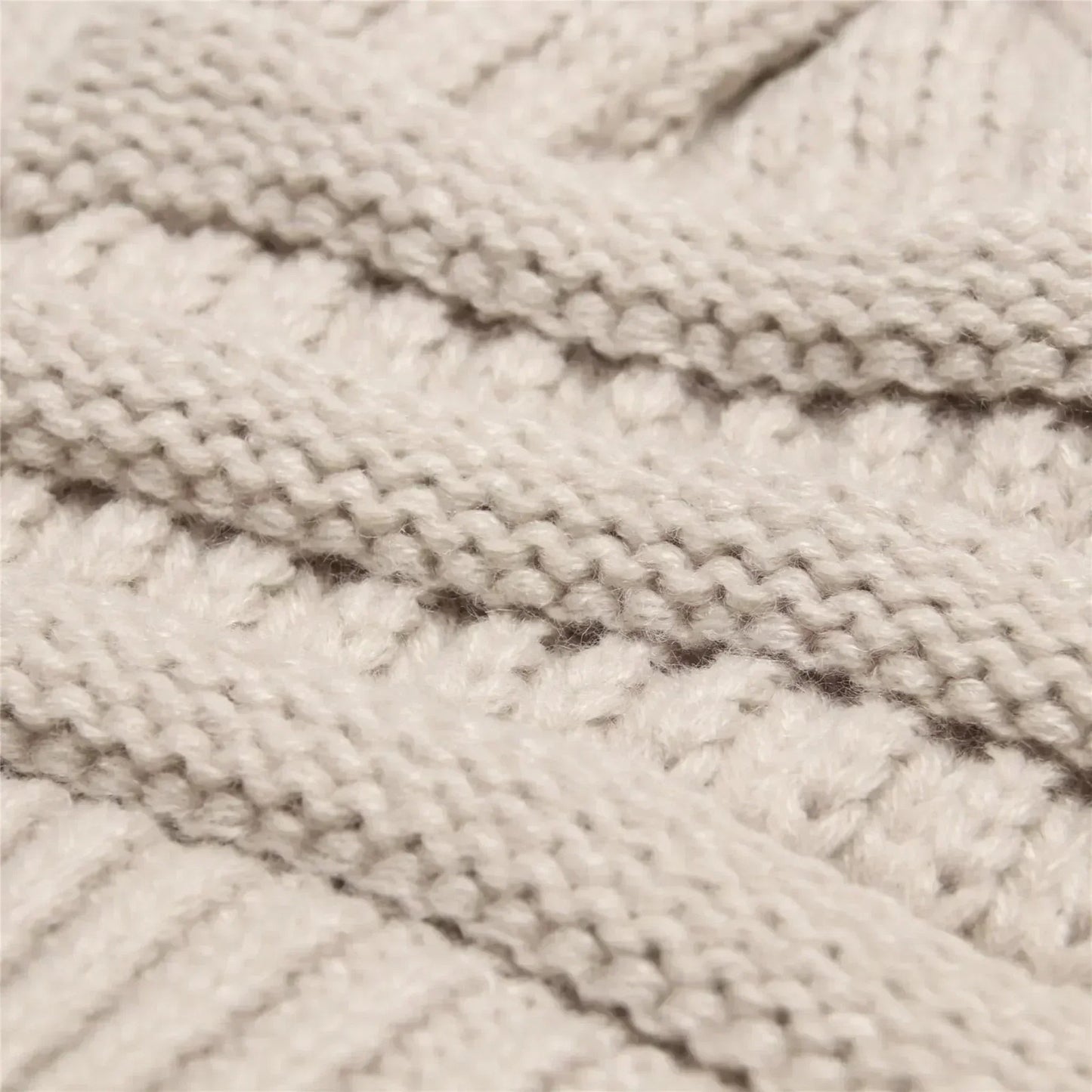 Bonnet Tricot Femme Blanc à Relief