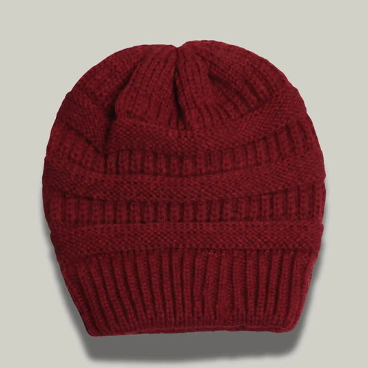 Bonnet Tricot Femme Bordeaux Maille Relief Slouchy Maison Shelby