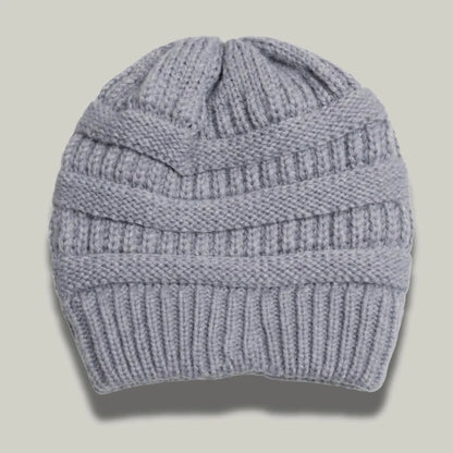 Bonnet Tricot Femme Gris Clair Maille Relief Slouchy Maison Shelby
