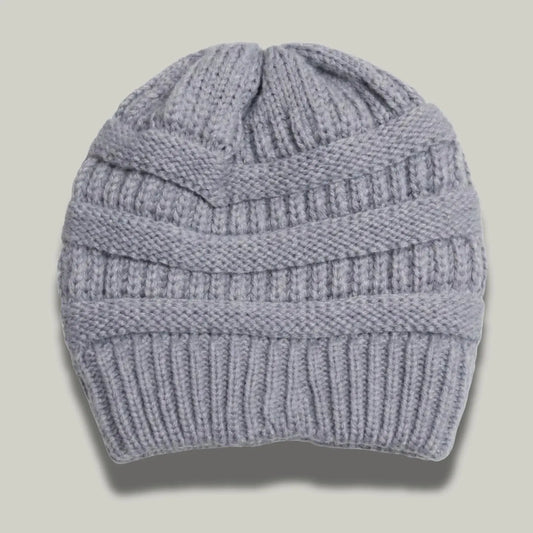 Bonnet Tricot Femme Gris Clair Maille Relief Slouchy Maison Shelby