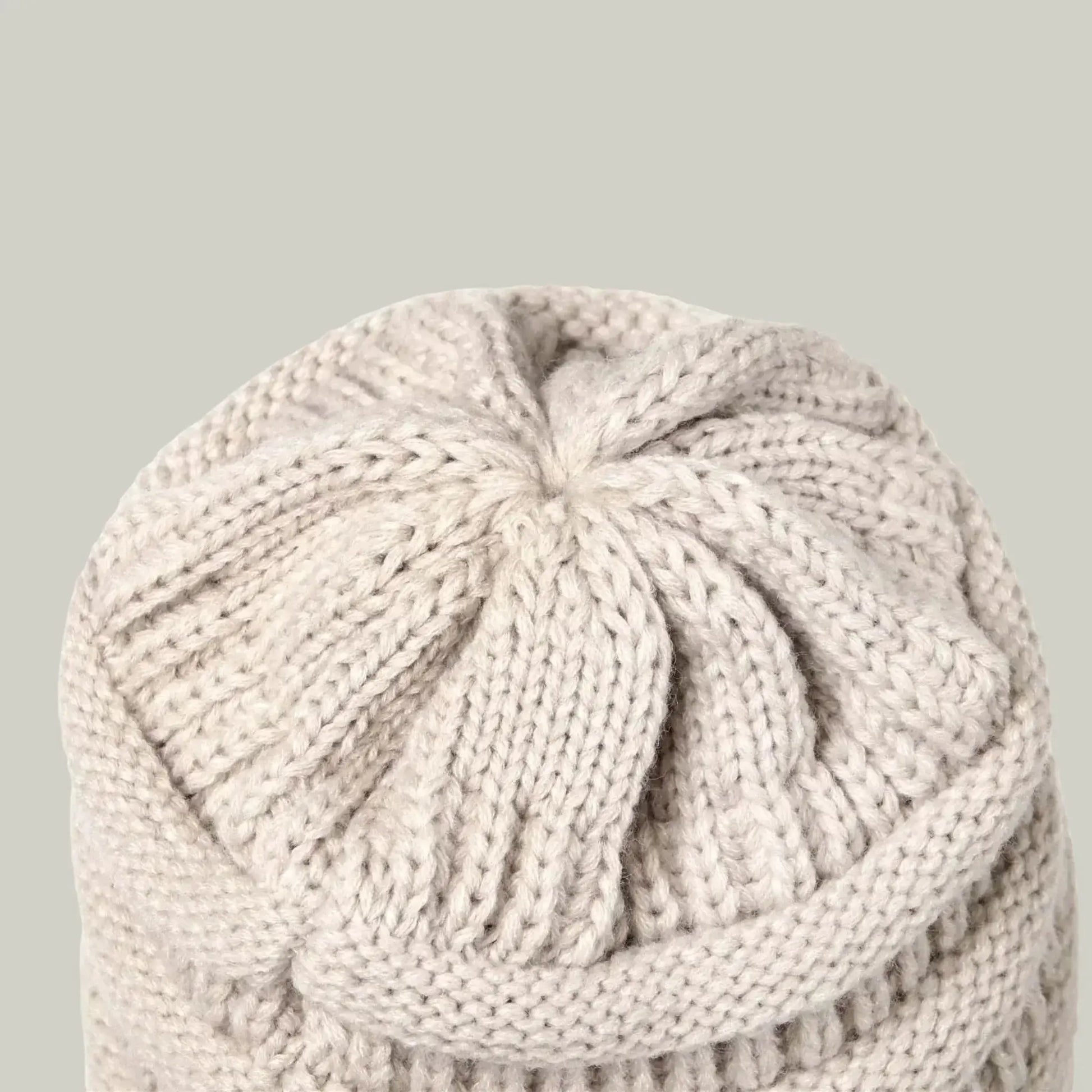 Bonnet Tricot Femme Gris Clair Maille Relief Slouchy Maison Shelby