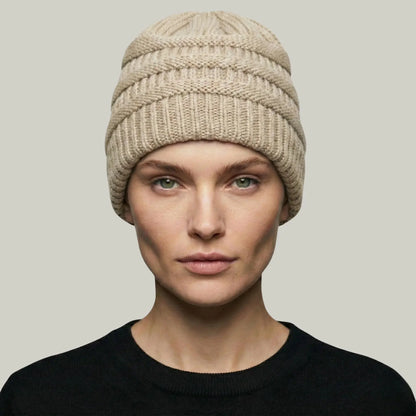 Bonnet Tricot Femme Lin Maille Relief Slouchy Maison Shelby