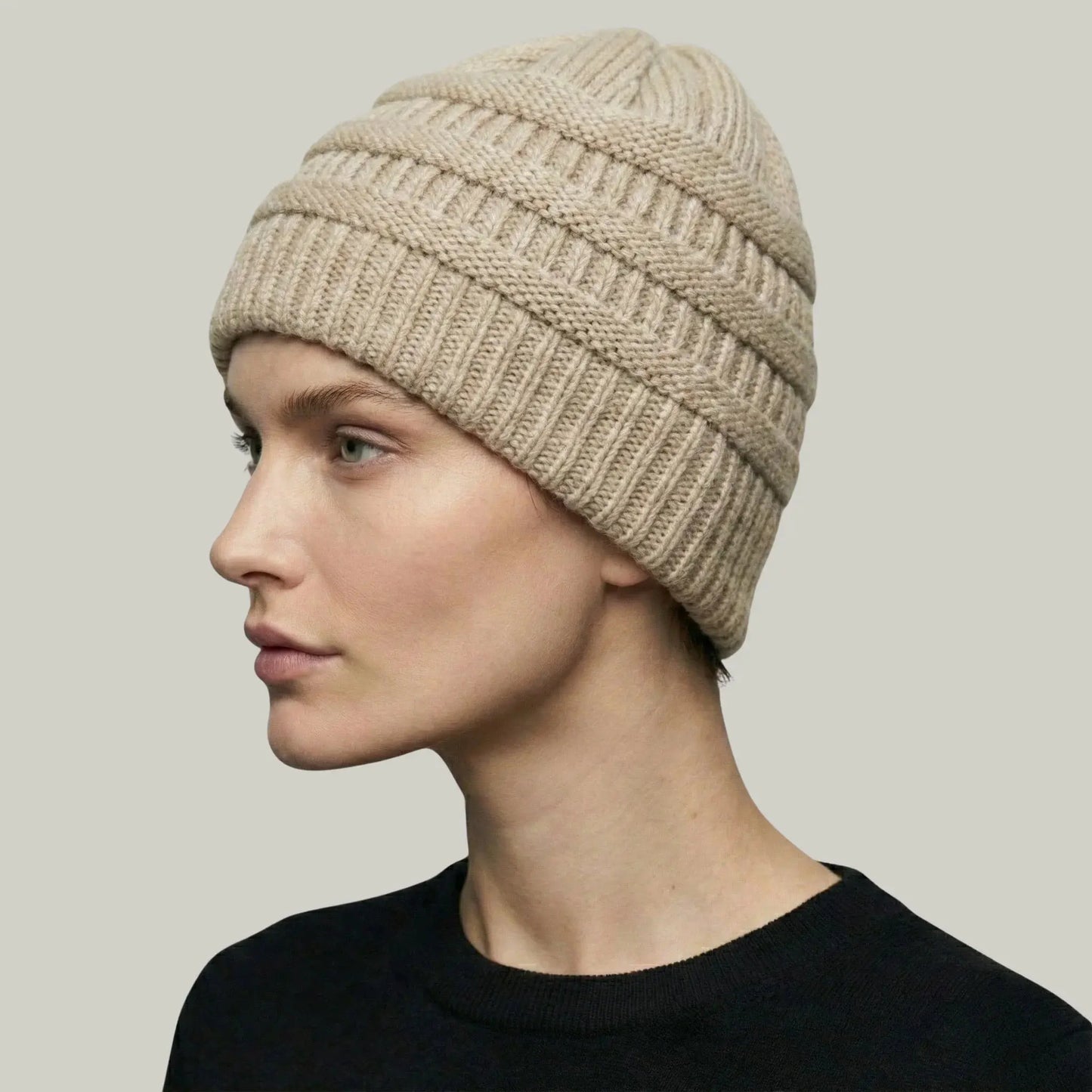 Bonnet Tricot Femme Lin Maille Relief Slouchy Maison Shelby
