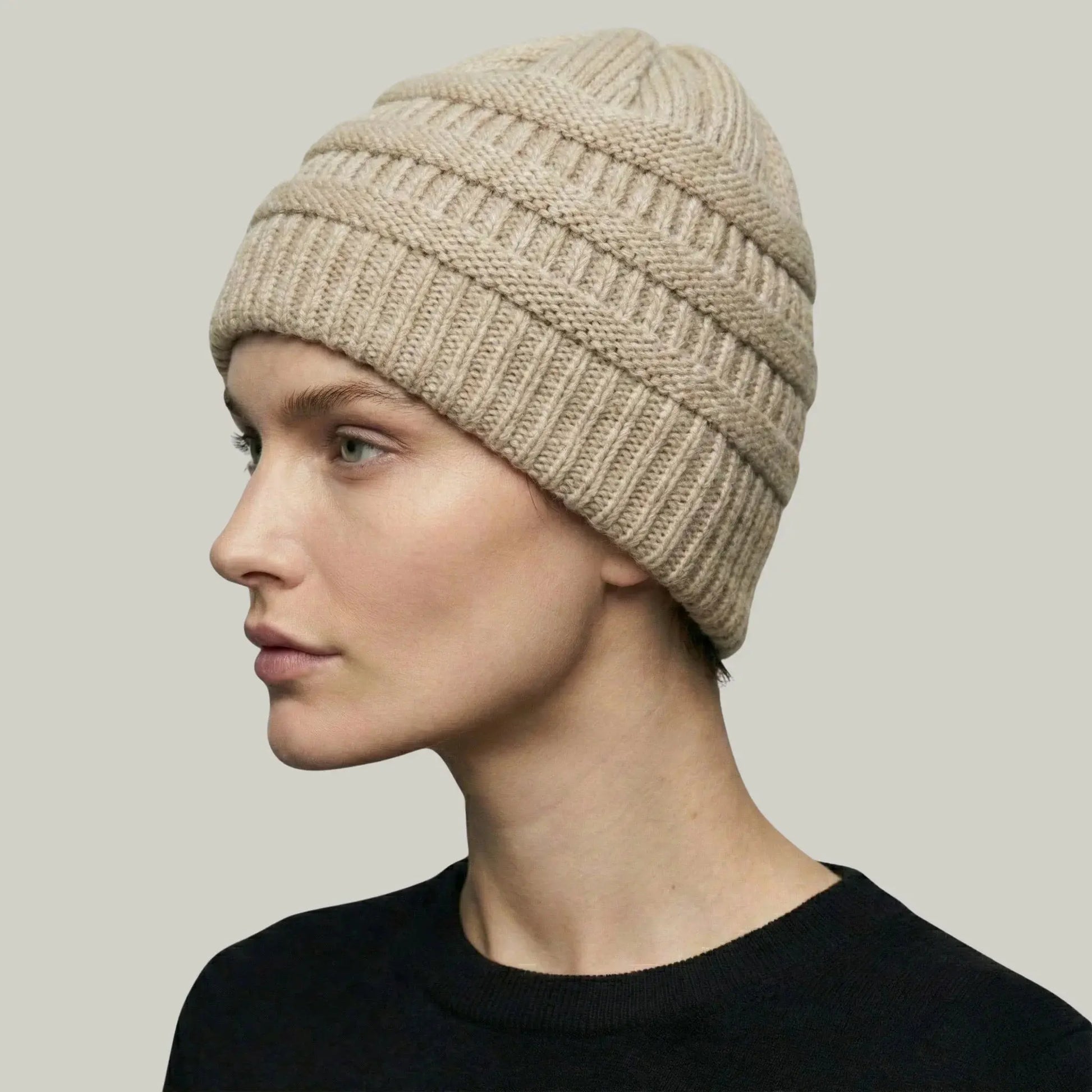 Bonnet Tricot Femme Lin Maille Relief Slouchy Maison Shelby
