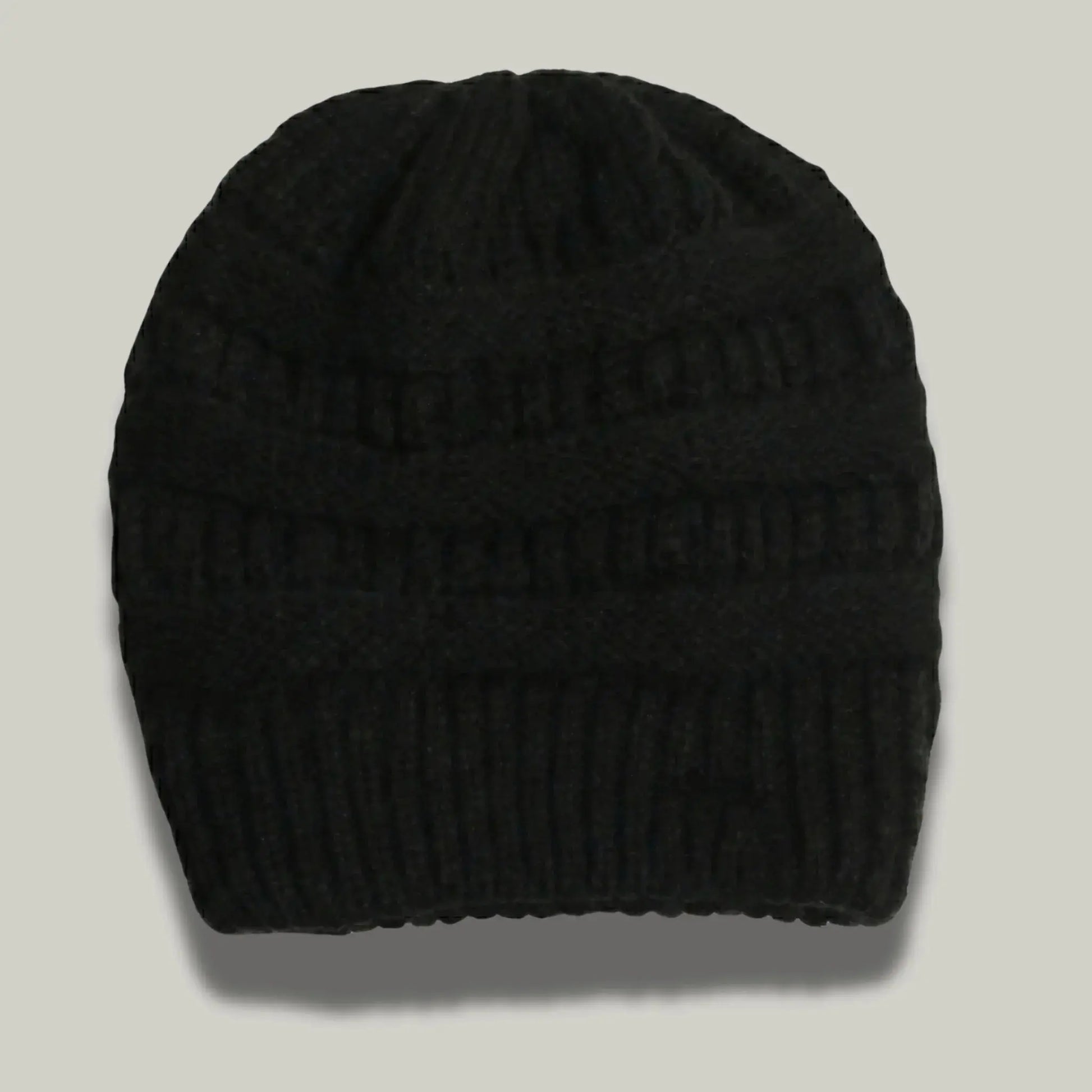 Bonnet Tricot Femme Noir Maille Relief Slouchy Maison Shelby