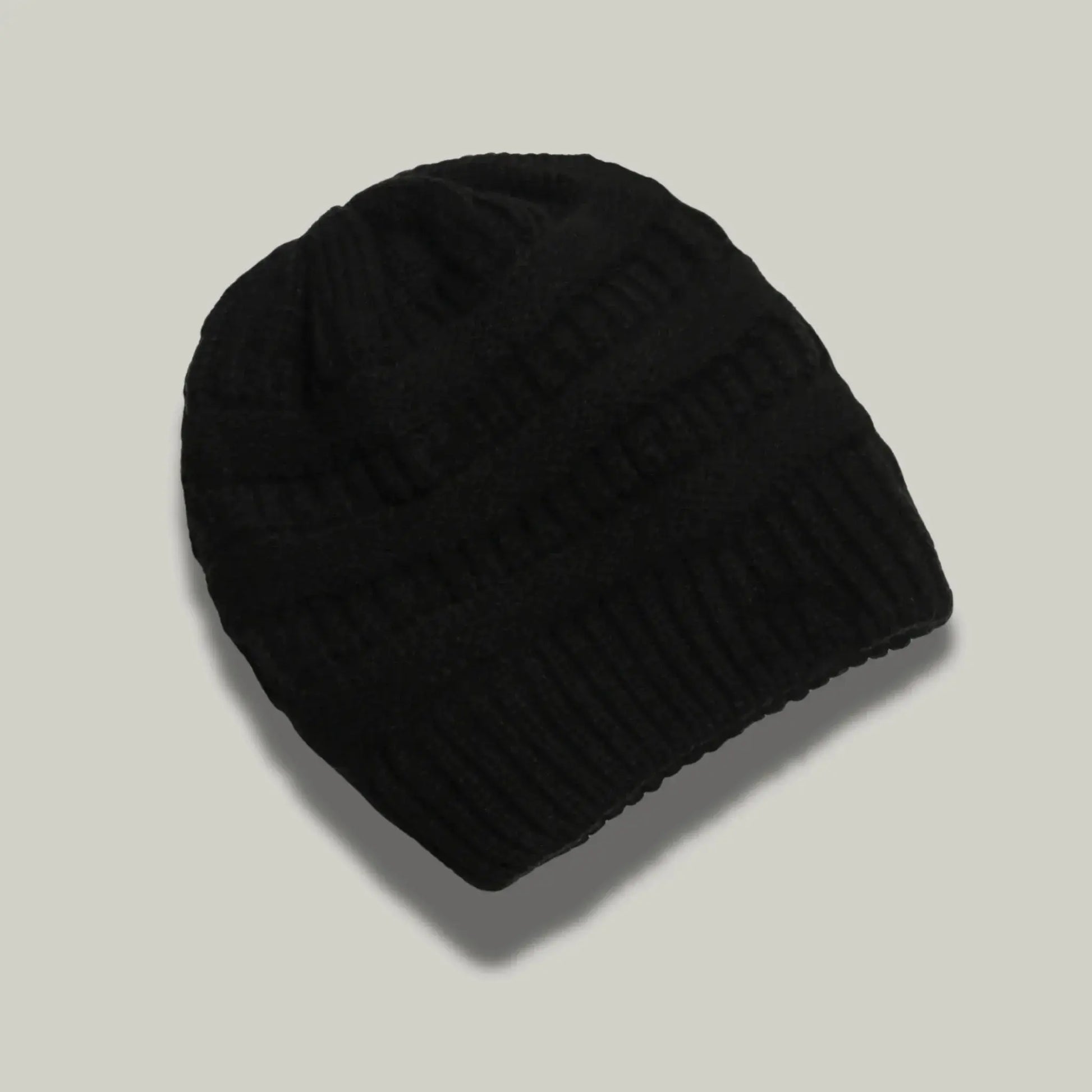 Bonnet Tricot Femme Noir Maille Relief Slouchy Maison Shelby