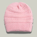 Bonnet Tricot Femme Rose Blush Maille Relief Slouchy