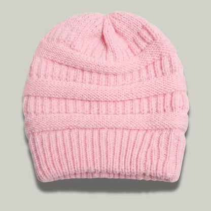 Bonnet Tricot Femme Rose Blush Maille Relief Slouchy Maison Shelby