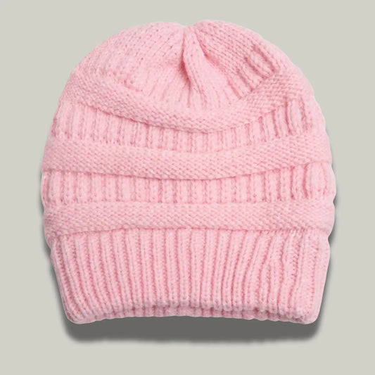 Bonnet Tricot Femme Rose Blush Maille Relief Slouchy Maison Shelby
