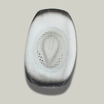 Chapeau Cowboy Blanc Femme Paille Ajourée Bandeau Perles Maison Shelby