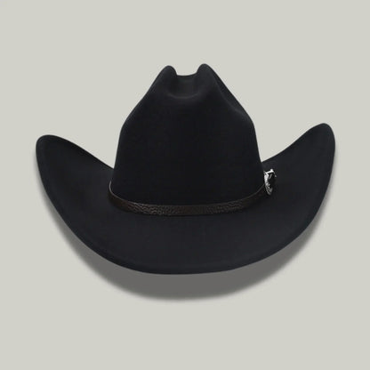 Chapeau Cowboy Blanc Mixte Feutre Bandeau Boucle Argentée