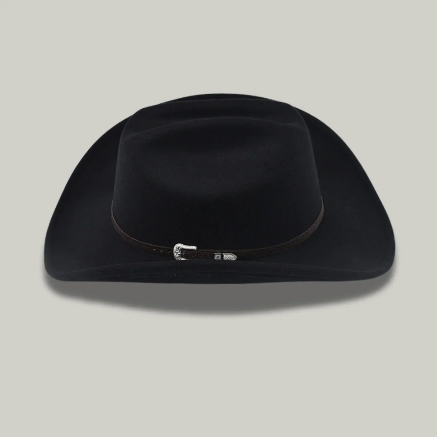 Chapeau Cowboy Blanc Mixte Feutre Bandeau Boucle Argentée