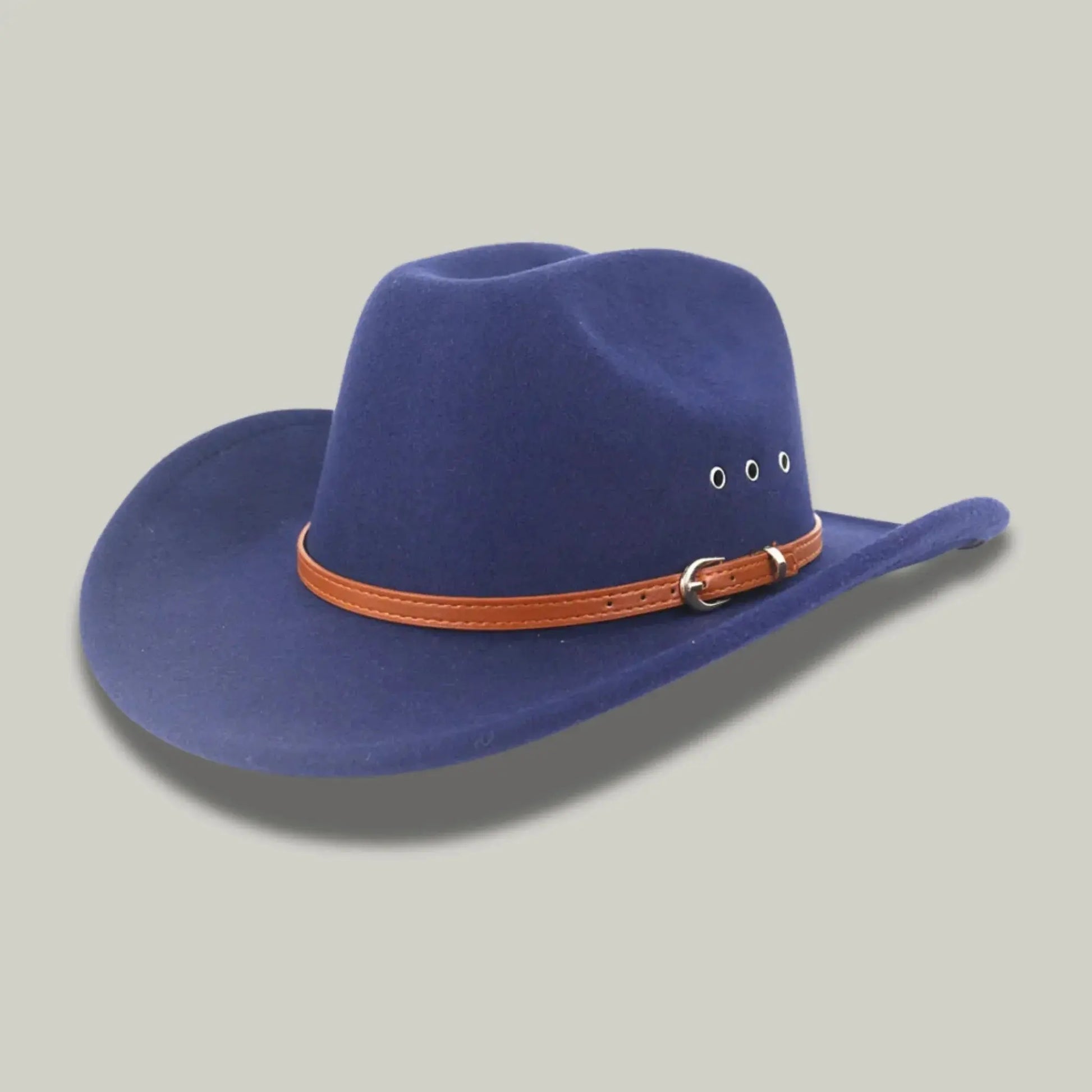Chapeau Cowboy Bleu Ardoise Homme Feutre Bandeau Cuir Maison Shelby