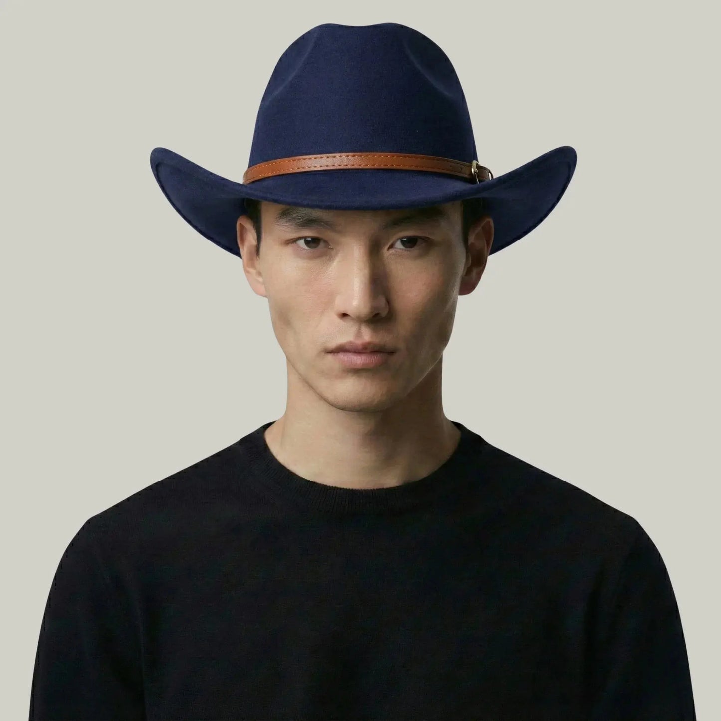 Chapeau Cowboy Bleu Ardoise Homme Feutre Bandeau Cuir Maison Shelby