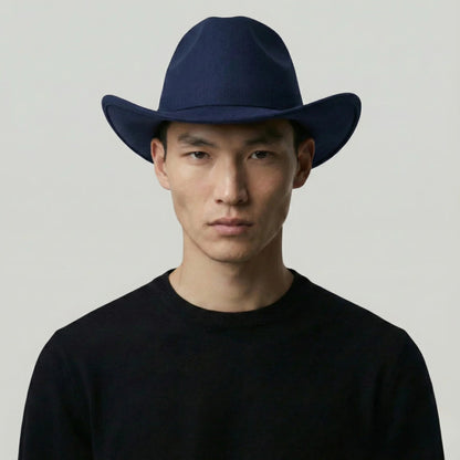 Chapeau Cowboy Bleu Nuit Mixte Uni Feutre
