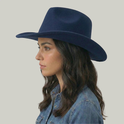 Chapeau Cowboy Bleu Nuit Mixte Uni Feutre