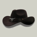 Chapeau Cowboy Chocolat Mixte Bandeau Taureau Cuir