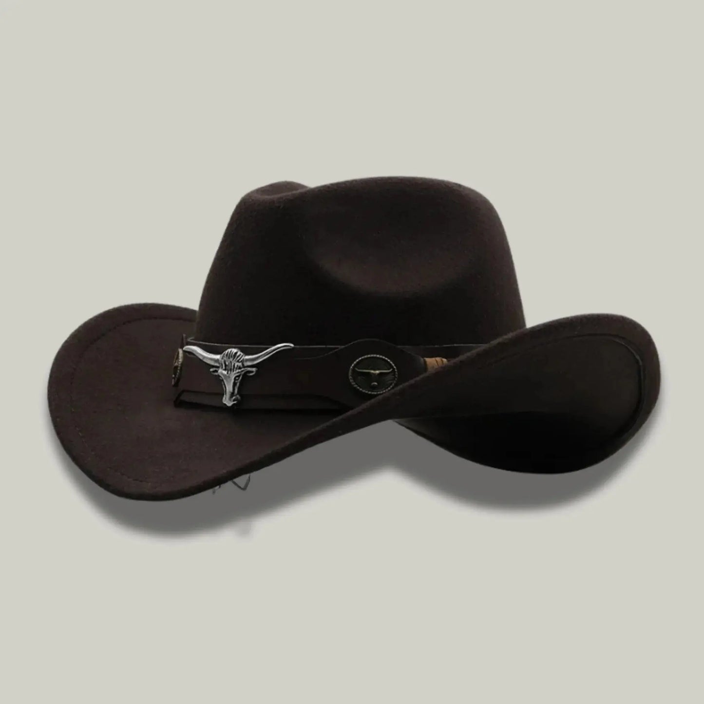 Chapeau Cowboy Chocolat Mixte Bandeau Taureau Cuir Maison Shelby
