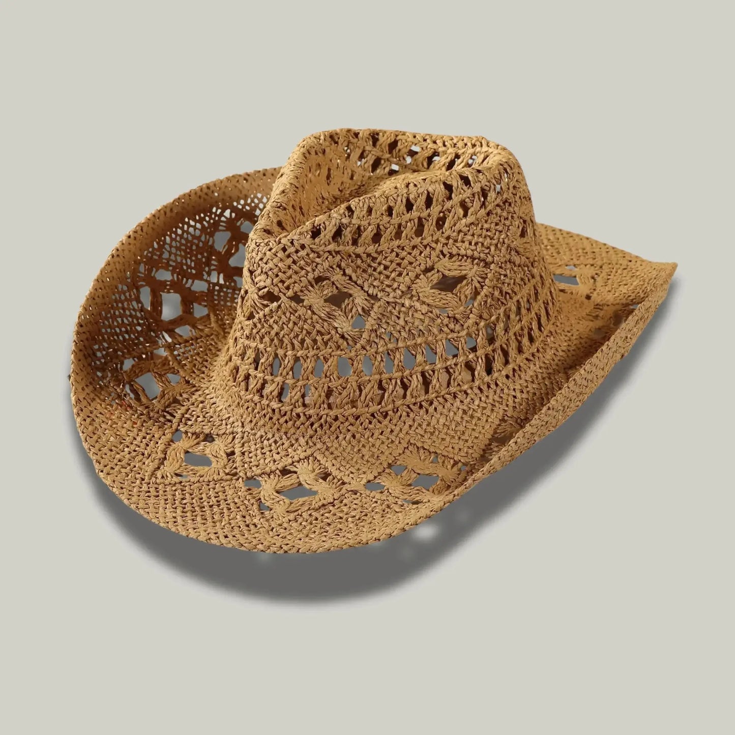 Chapeau Cowboy Femme Camel Crochet Ajouré Maison Shelby