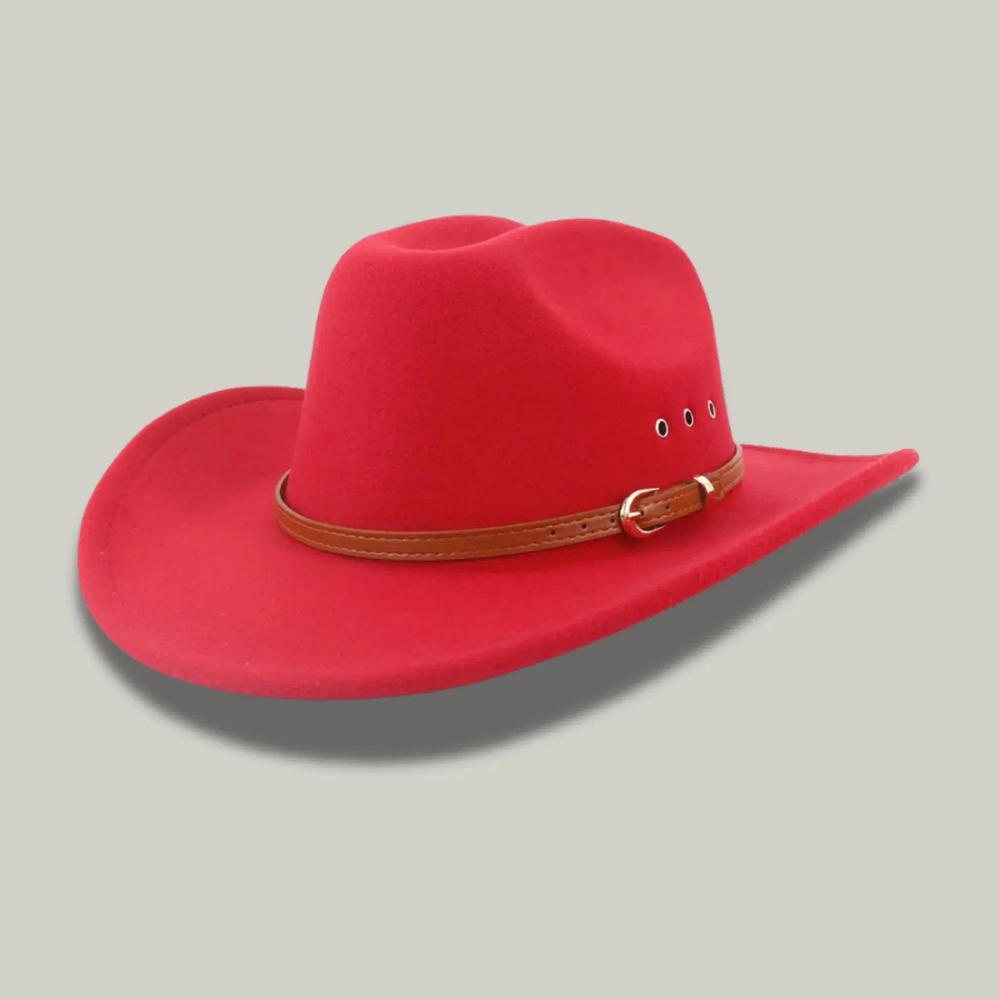 Chapeau Cowboy Framboise Homme Feutre Bandeau Cuir Maison Shelby