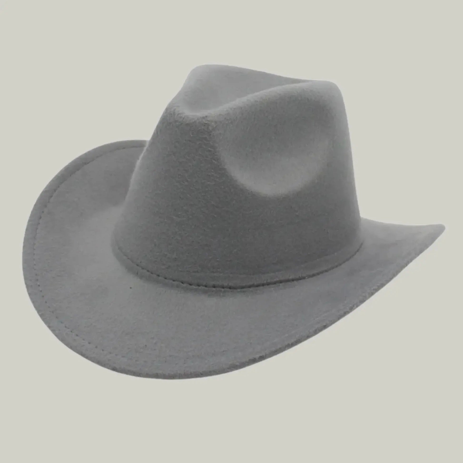 Chapeau Cowboy Gris Clair Mixte Uni Feutre Maison Shelby