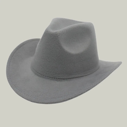 Chapeau Cowboy Gris Clair Mixte Uni Feutre Maison Shelby
