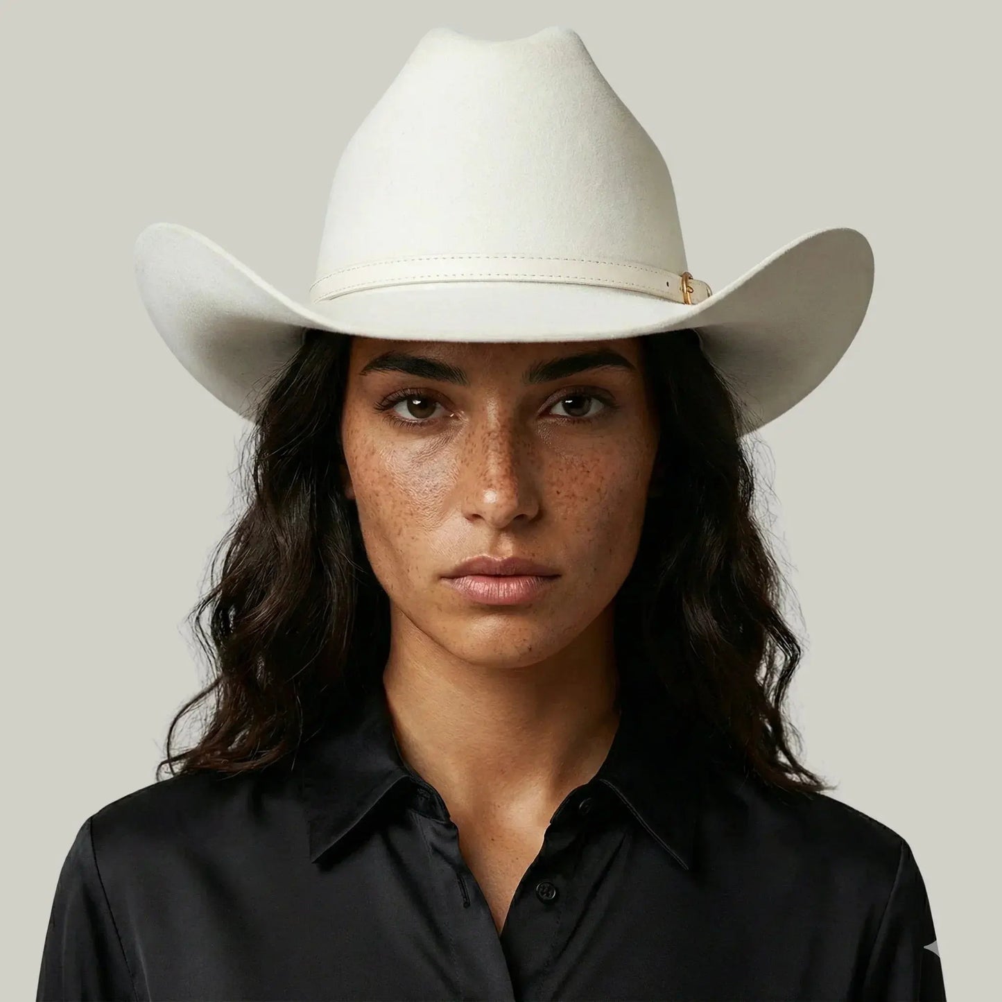 Chapeau Cowboy Ivoire Mixte Feutre Bandeau Fin Uni Maison Shelby