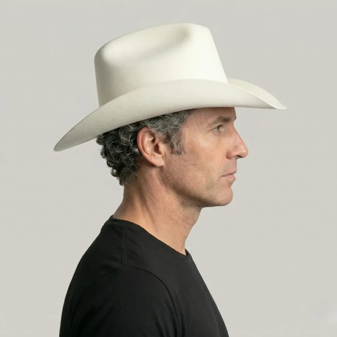 Chapeau Cowboy Ivoire Mixte Feutre Bandeau Fin Uni Maison Shelby