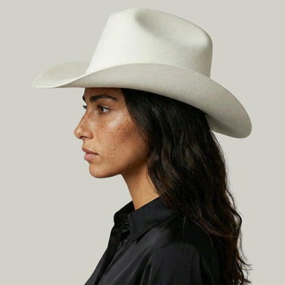 Chapeau Cowboy Ivoire Mixte Feutre Bandeau Fin Uni Maison Shelby