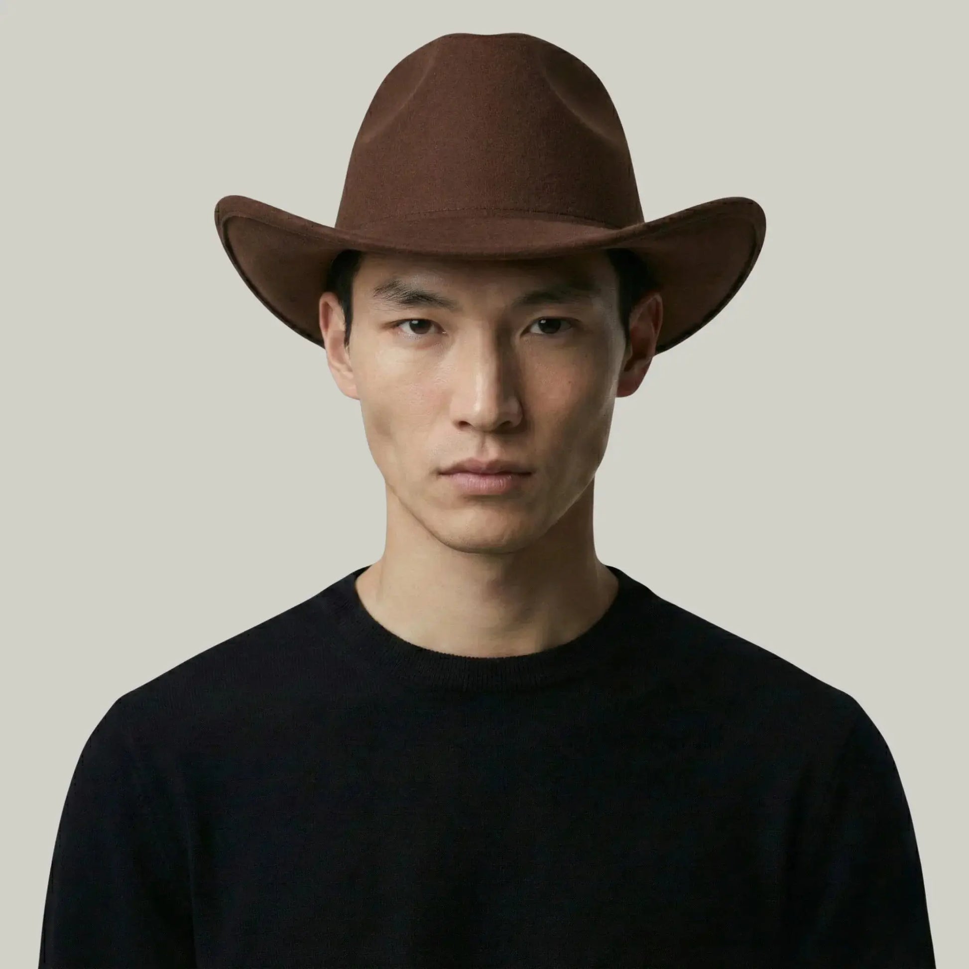 Chapeau Cowboy Marron Mixte Uni Feutre Maison Shelby