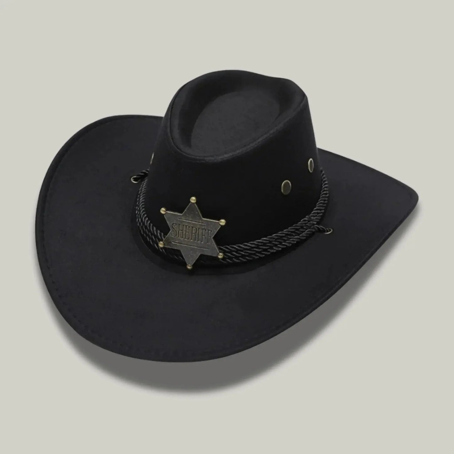 Chapeau Cowboy Noir Femme Feutre Étoile Shérif Maison Shelby