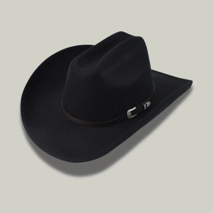 Chapeau Cowboy Noir Mixte Bandeau Boucle Argentée Maison Shelby