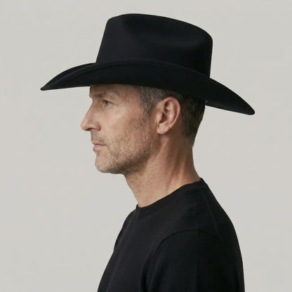 Chapeau Cowboy Noir Mixte Bandeau Boucle Argentée Maison Shelby