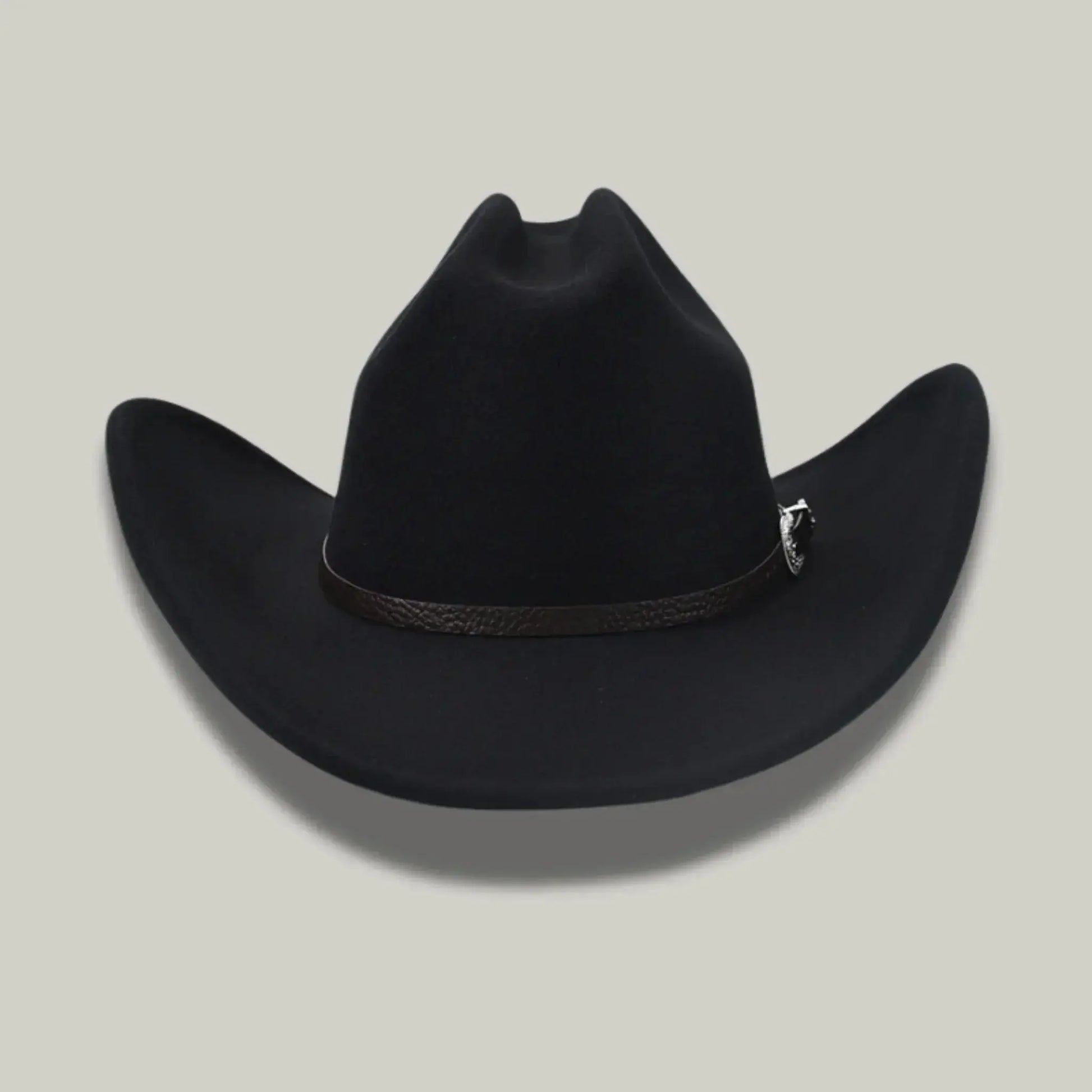 Chapeau Cowboy Noir Mixte Bandeau Boucle Argentée Maison Shelby