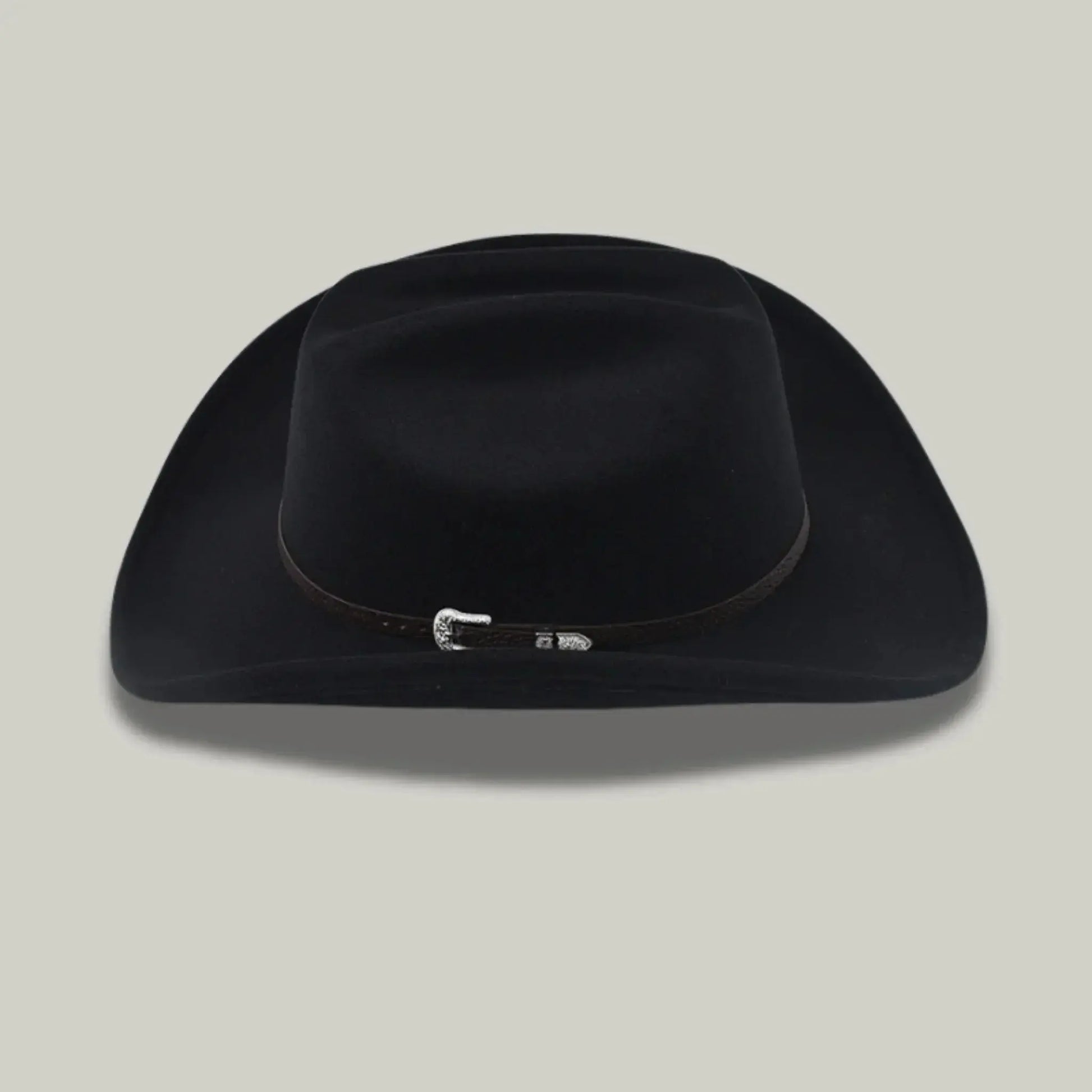 Chapeau Cowboy Noir Mixte Bandeau Boucle Argentée Maison Shelby